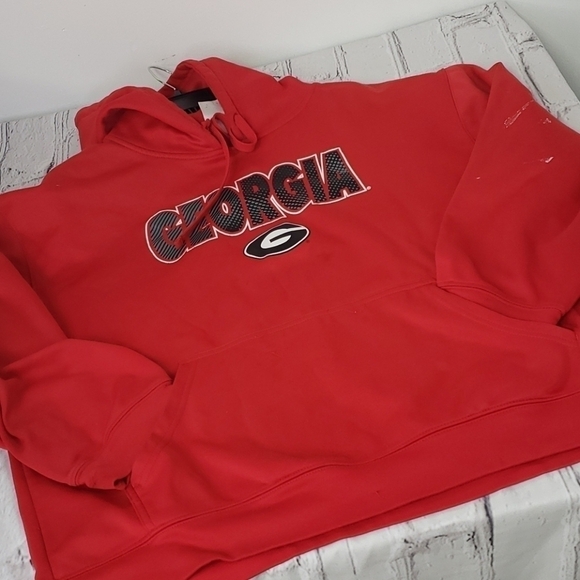Y2k Russell Pouch Hoodie Georgia EXL Red Loved UC - Picture 13 of 13